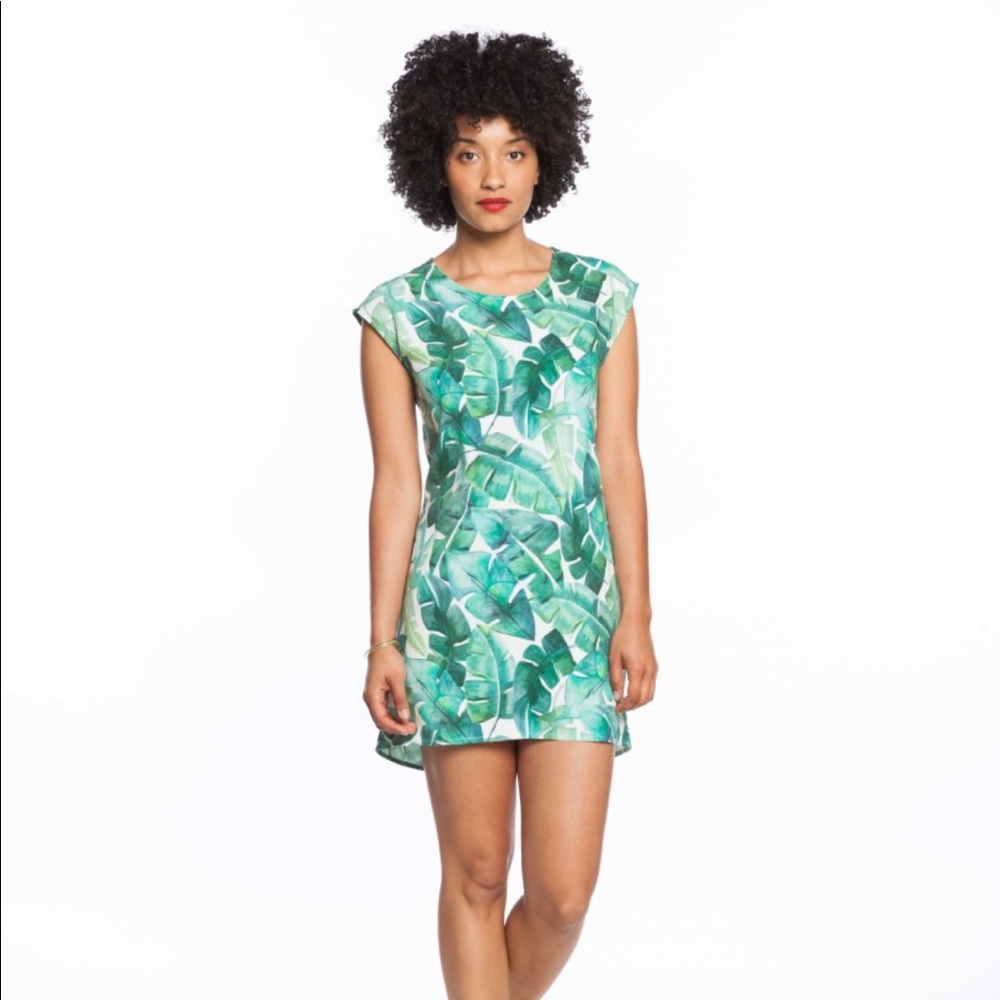 Marine Layer Palm Leaf Shift Dress